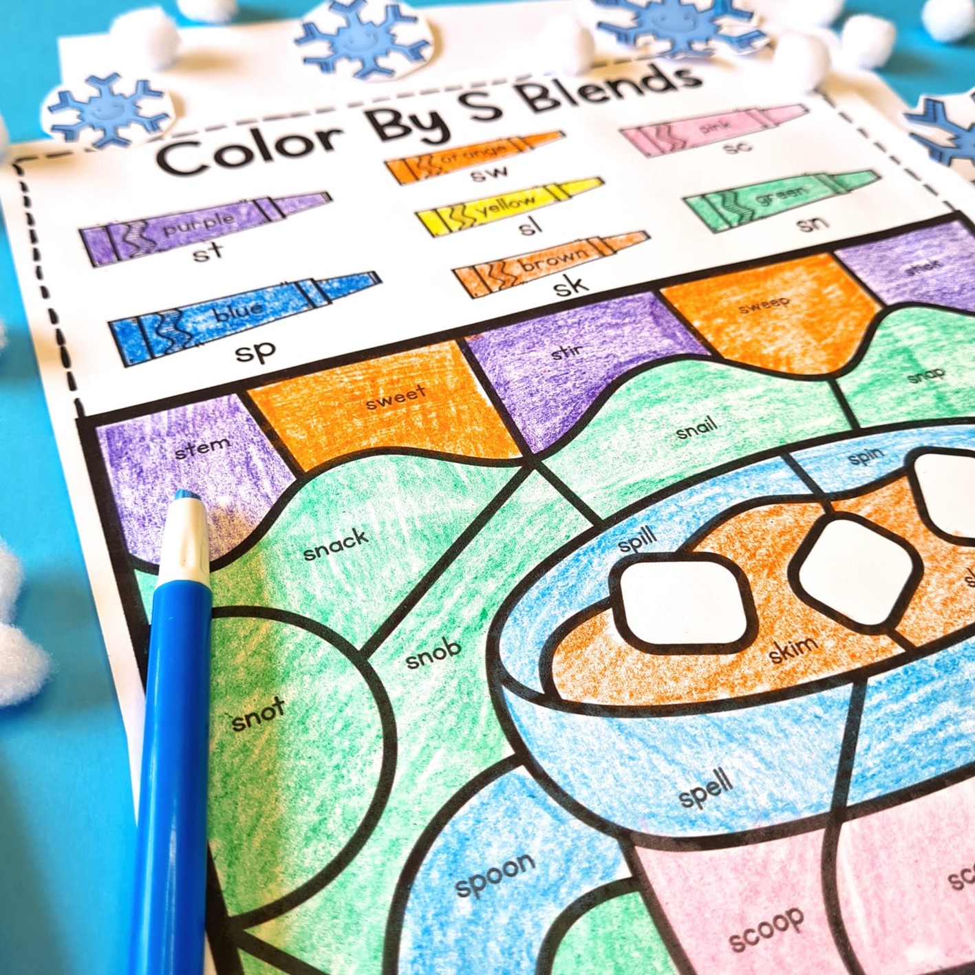 Winter Blends Color by Code Bundle Made By Teachers