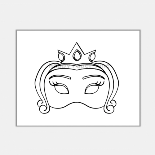 Princess Paper Mask Printable Fairytale Coloring Craft Activity Costume