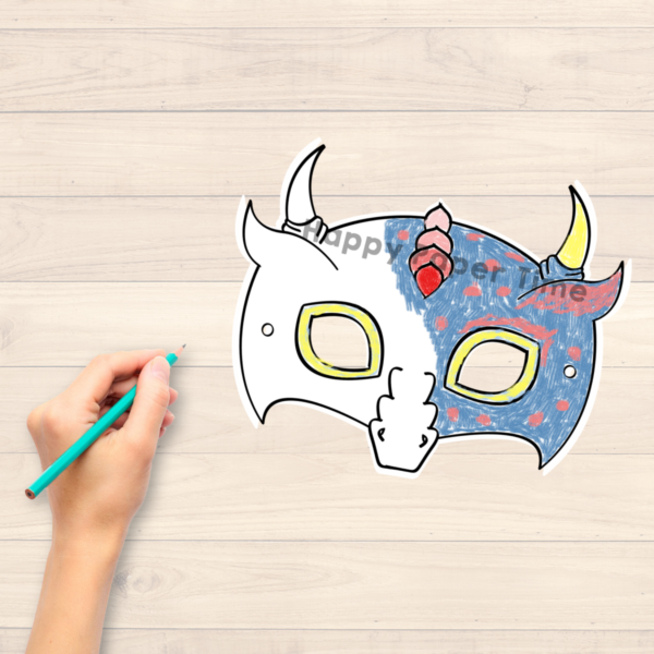 Monster Paper Mask Printable Fairytale Coloring Craft Activity Costume ...