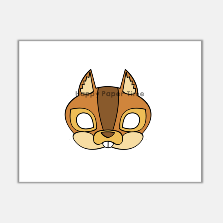 Squirrel Paper Mask Printable Woodland Forest Animal Costume Craft