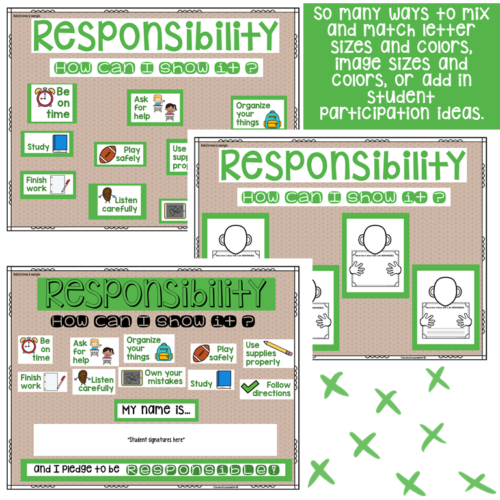 Responsibility Bulletin Board, Banner, & Activity Made By Teachers