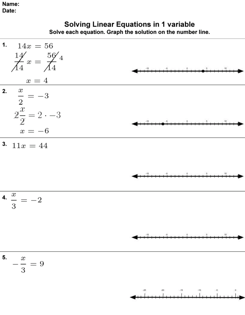 Solving Linear Equations in 1 Variable with 2 Representations of the ...