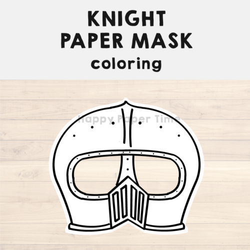 Knight Paper Mask Printable Medieval Coloring Craft Activity Costume 3 | Made By Teachers