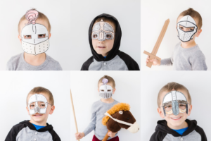 Knight Paper Masks Printable Medieval Coloring Craft Activity Costume | Made By Teachers