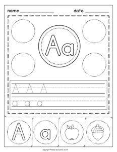 Alphabet Kindergarten Hands on Worksheets | Cut, Glue, Color and Trace ...