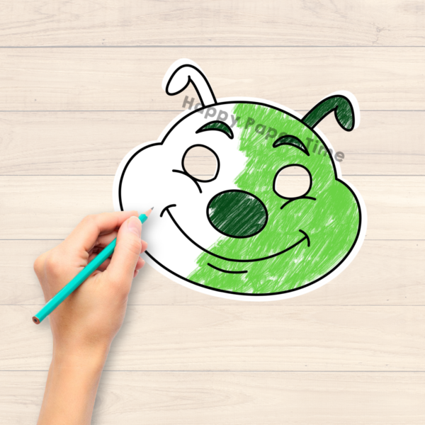 Caterpillar Paper Masks Printable Bug Animal Coloring Craft Activity