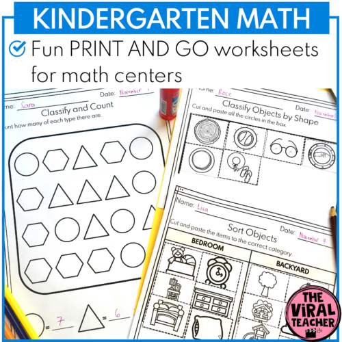 Classifying and Sorting Objects Worksheets Math Activity for ...