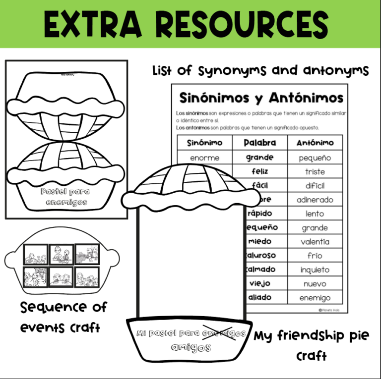 Enemy Pie in Spanish Activities Made By Teachers