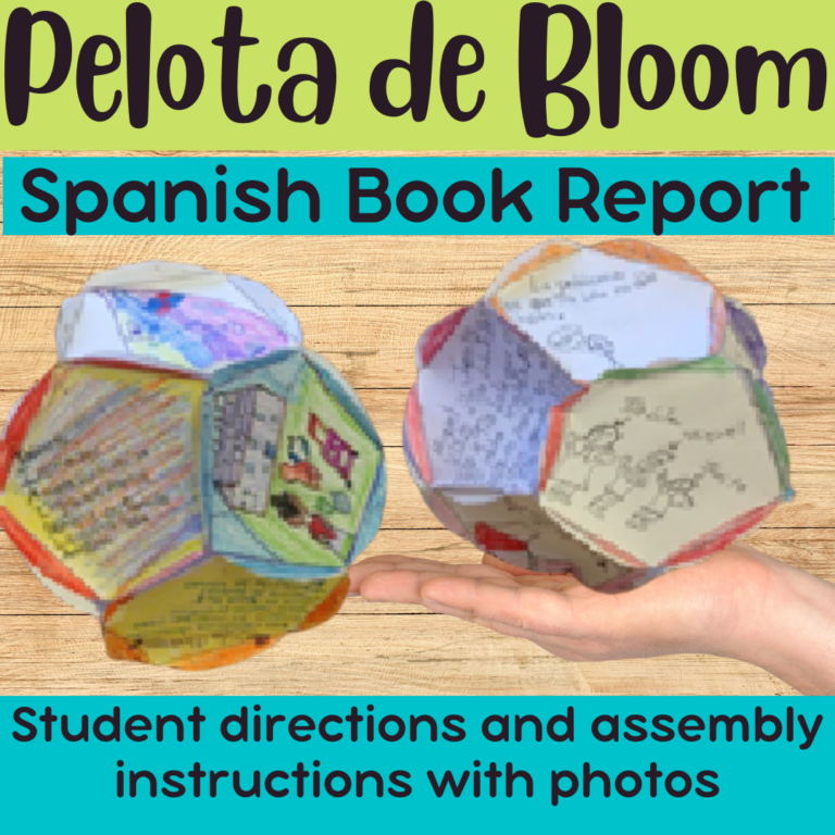 Bloom Ball Book Report in Spanish Pelota de Bloom Informe del Libro