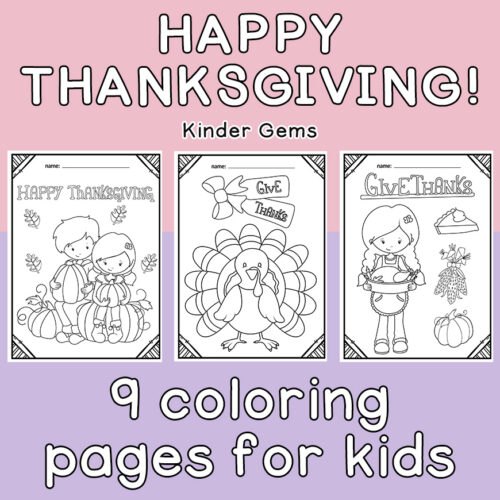 Happy Thanksgiving| Coloring Pages | Kindergarten | Pre-k | Autumn