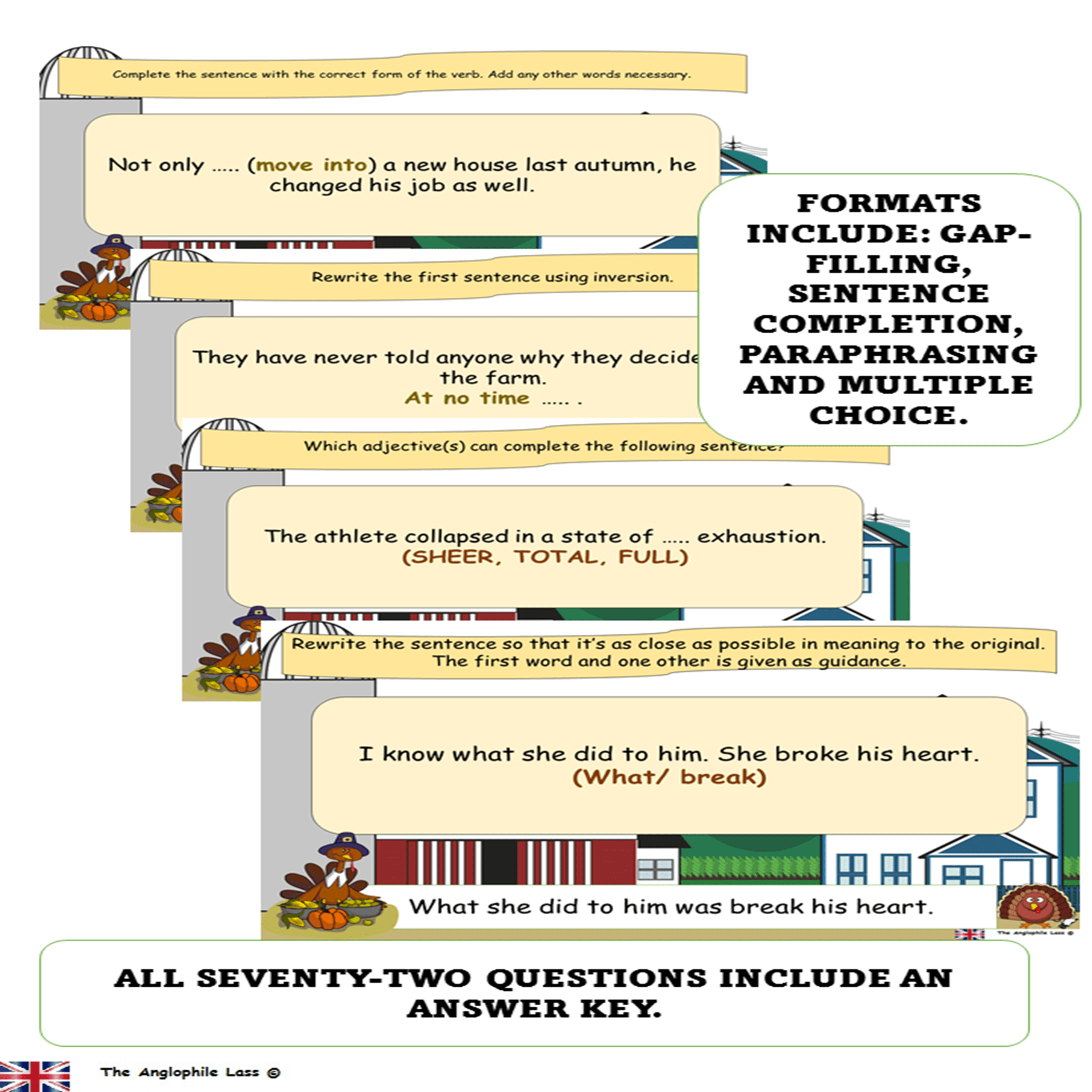 Turkey Game | Emphasis | Inversion | Cleft clauses | Intensifiers | NO ...