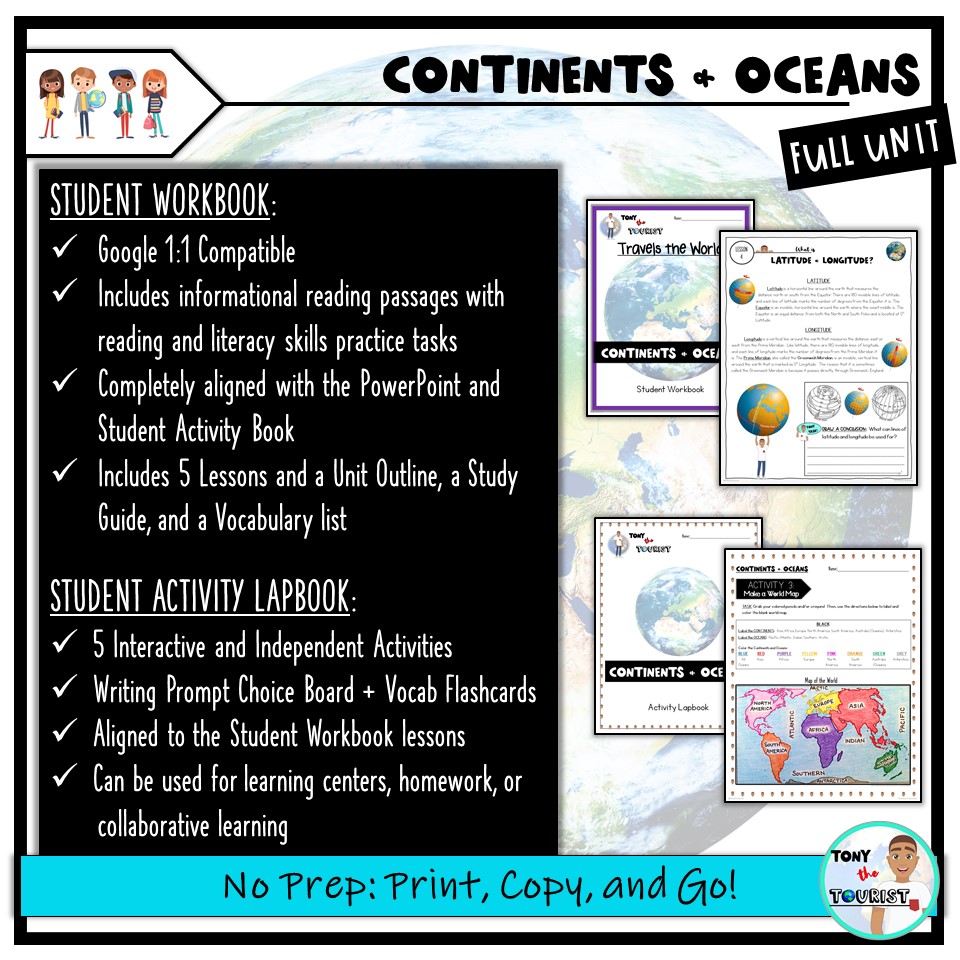 Continents Oceans Map Skills Unit Reading Passages Activities Powerpoint Test Made By Continents Oceans Map Skills Unit Reading Passages Activities Powerpoint Test Made By