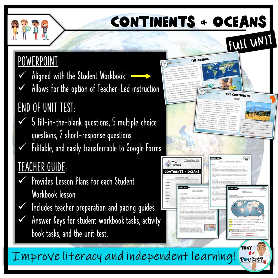 Continents Oceans Map Skills Unit Reading Passages Activities Powerpoint Test Made By Continents Oceans Map Skills Unit Reading Passages Activities Powerpoint Test Made By