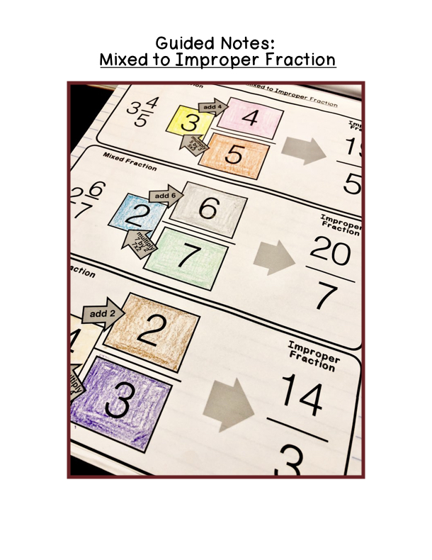 Convert Mixed to Improper Fractions Made By Teachers