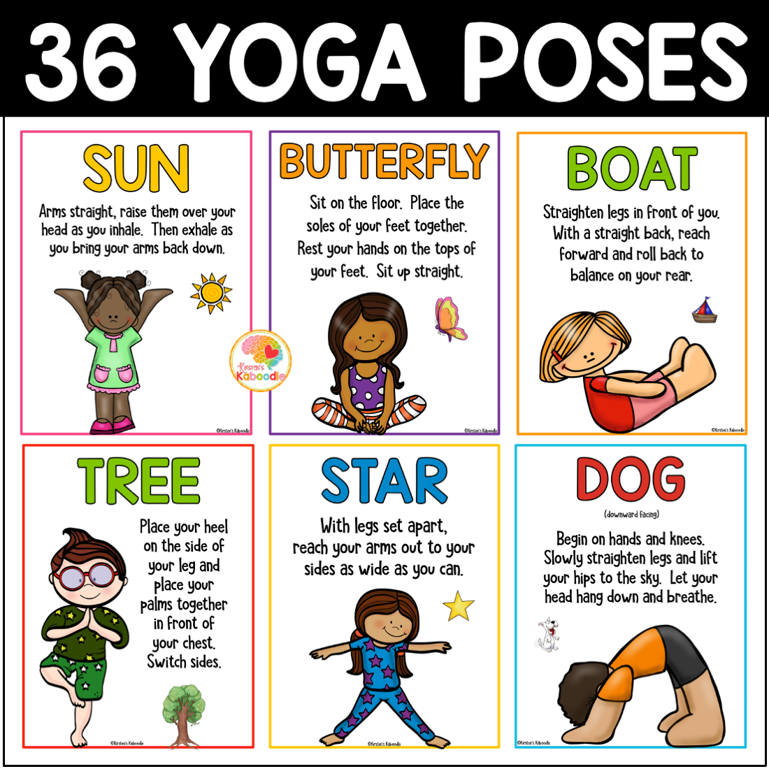 Yoga Poses Poses And Cards For Kids Calm Corner Yoga Journal Made By
