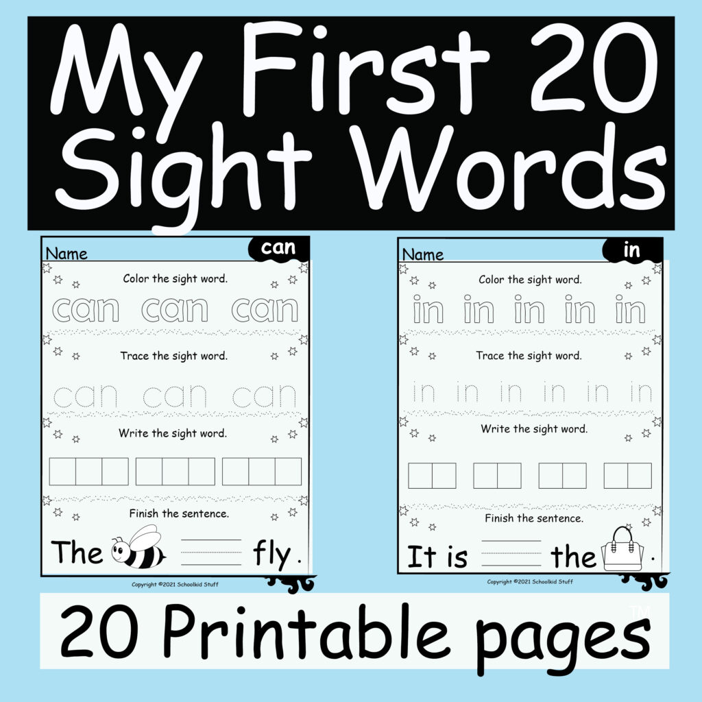 Sight Words PracticeColor, Trace, Write, Finish the Sentence Made By