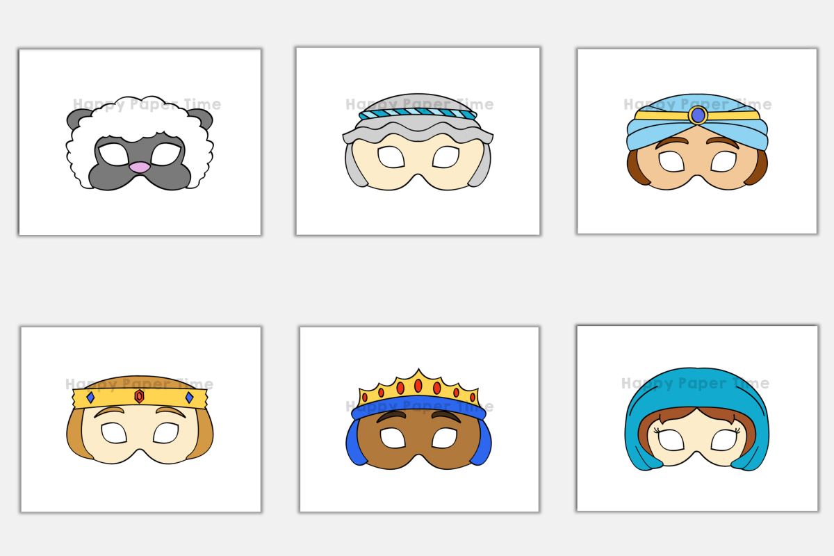 Nativity Paper Masks Printable Craft Activity Costume Christmas | Made ...