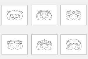 Nativity Paper Masks Printable Coloring Craft Activity Costume ...