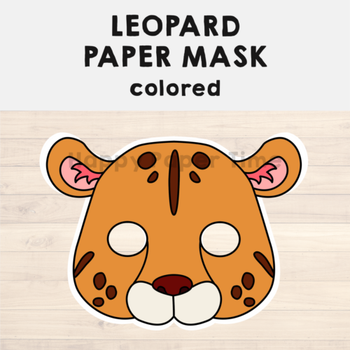 Leopard Jaguar Paper Masks Jungle Printable Animal Coloring Craft