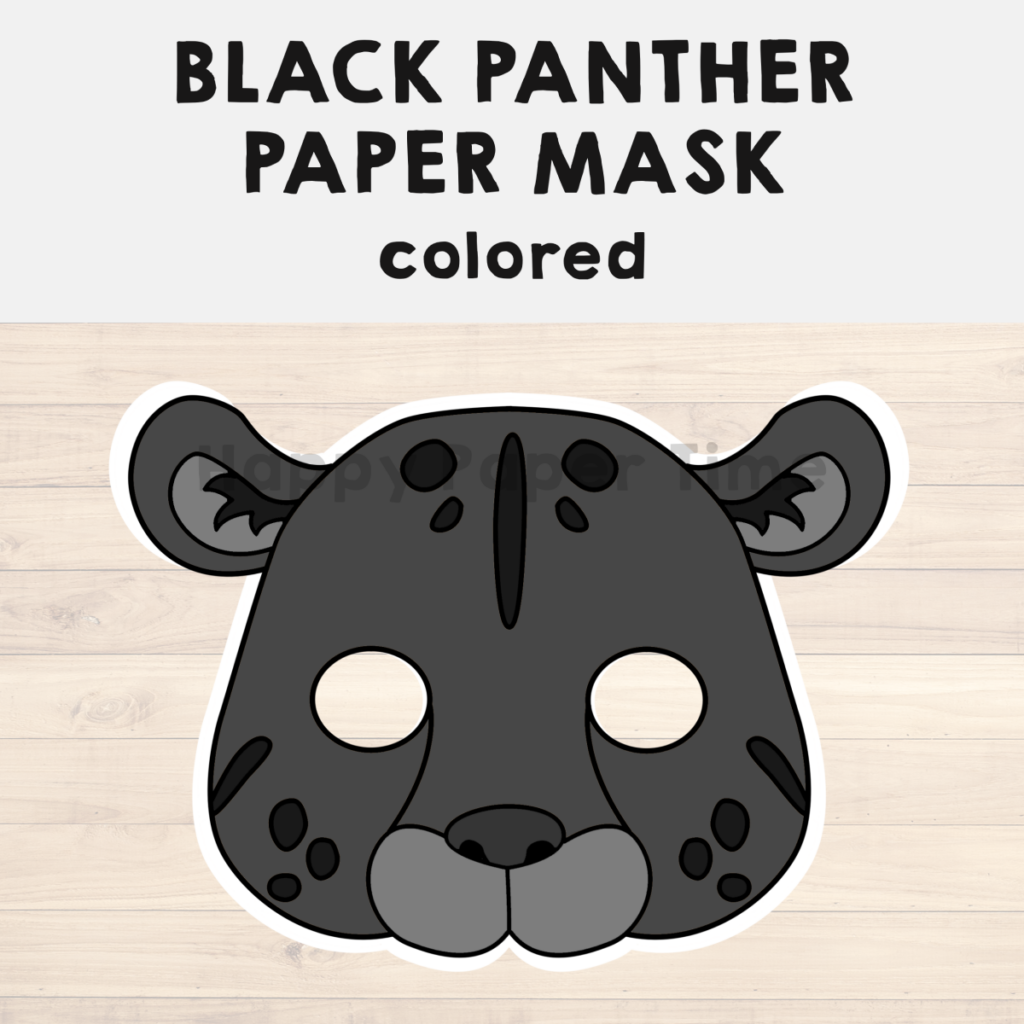 Black Panther Jaguar Paper Mask Jungle Printable Wild Animal Craft ...
