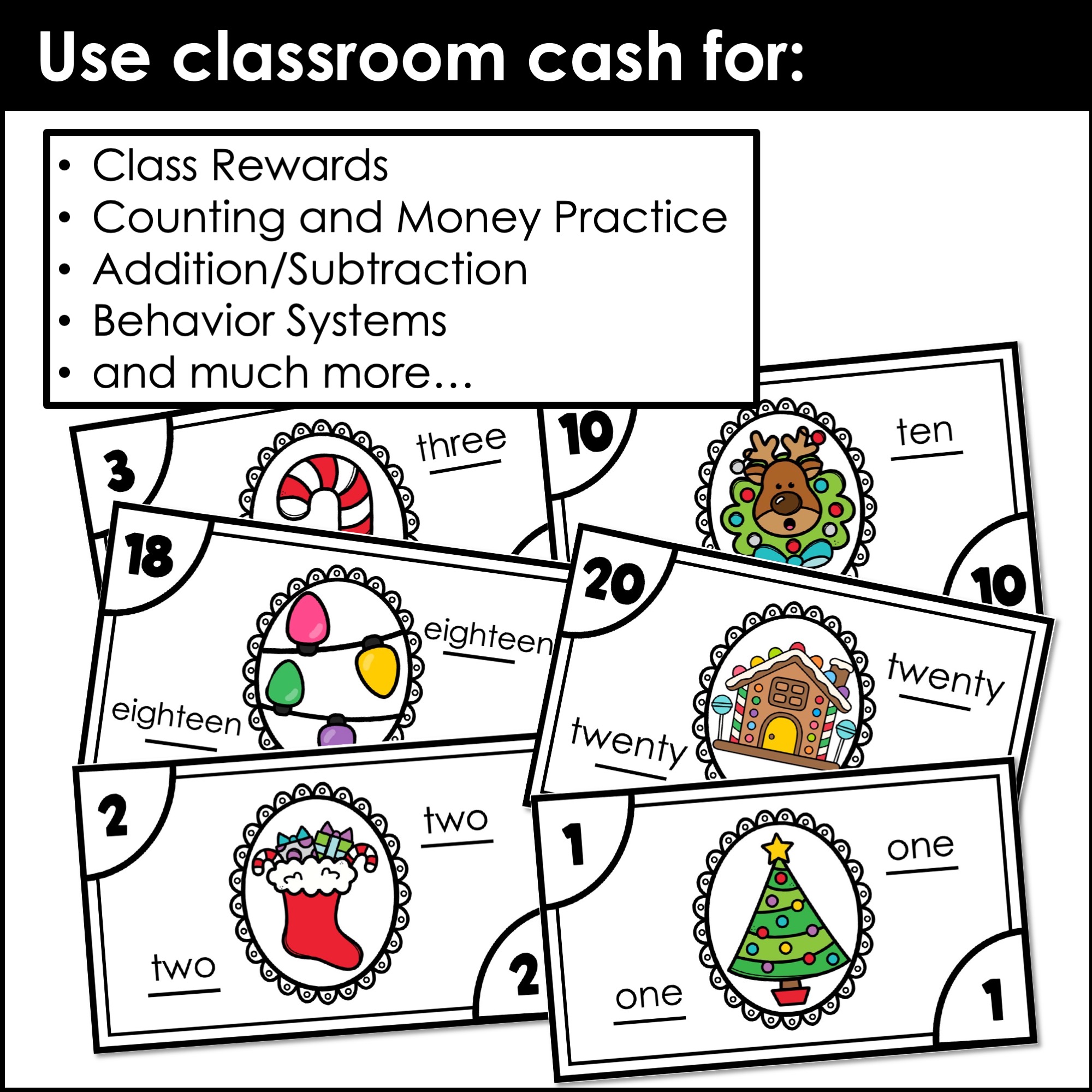 Christmas Money Class Cash Classroom Reward System Fake Money