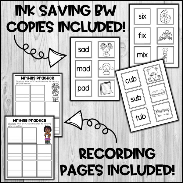 CVC Words Pocket Chart Sorting Center - Word Sort Activity - Made By ...