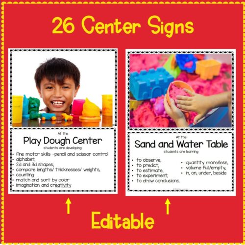 Center Signs With Editable Objectives | Center Posters - Made By Teachers