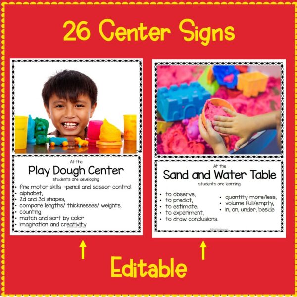 Center Signs With Editable Objectives | Center Posters - Made By Teachers