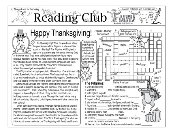 Thanksgiving Printable Puzzle Set: Pilgrims' Journey to Freedom | Made ...
