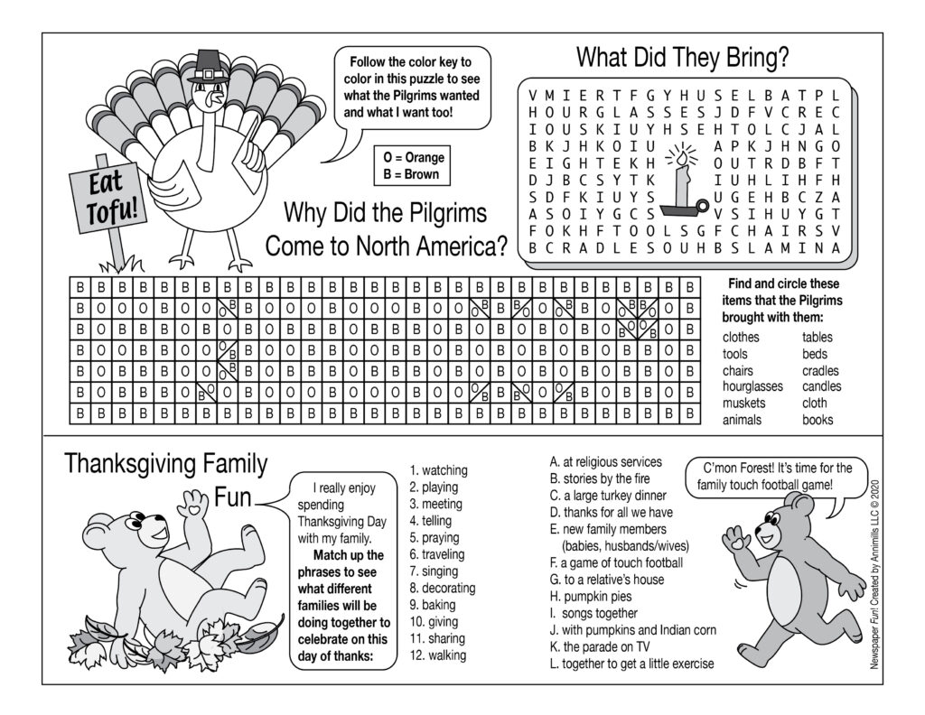 Thanksgiving Printable Puzzle Set: Pilgrims' Journey to Freedom | Made ...