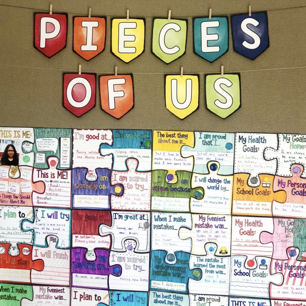 Puzzle Pieces Bulletin Board for Community Building Back to School