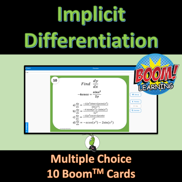 Implicit Differentiation Task Cards Boom Cards | Made By Teachers
