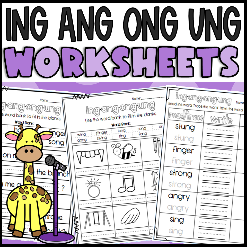 Phonics Sounds Ing Ang Ong Ung Worksheets Sorts Cloze Read