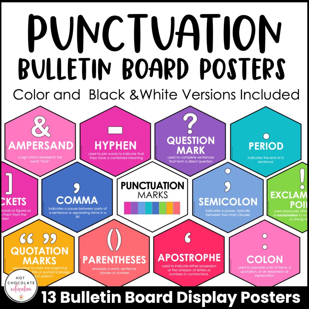 Punctuation Marks Posters: Visual Aid - Bulletin Board Display ...