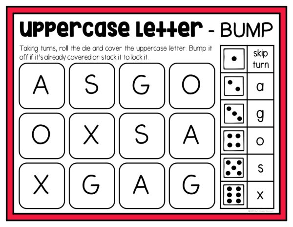 Alphabet Bump Games Letter Recognition Activity | No Prep Literacy ...