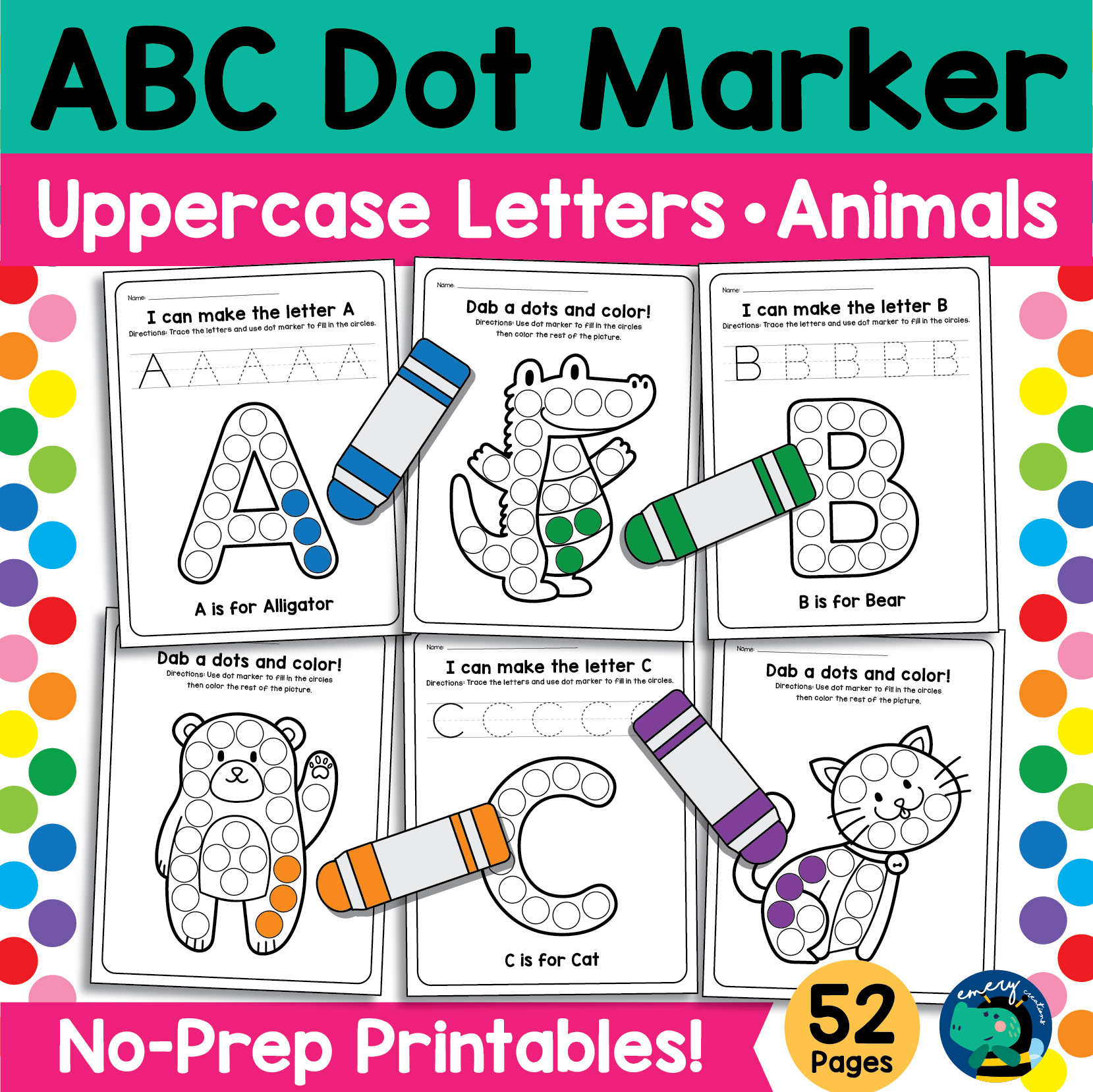 Alphabet Animals Dot Markers Worksheets A Z Do A Dot Printables Alphabet Animals Dot Markers Worksheets A Z Do A Dot Printables