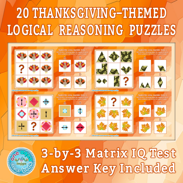 Thanksgiving Logical Reasoning Puzzles Made By Teachers