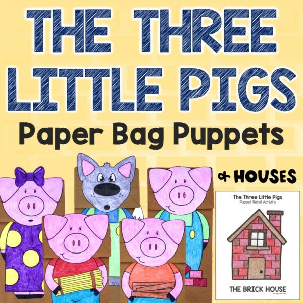The Three Little Pigs Paper Bag Puppets Story Retell Craft Activity