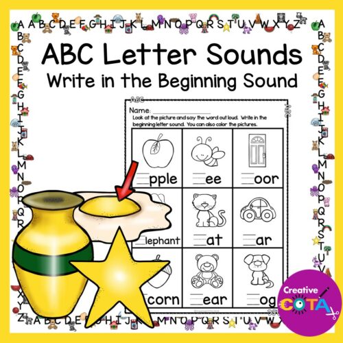 No Prep ABC Write the Beginning Sound Worksheets | Made By Teachers