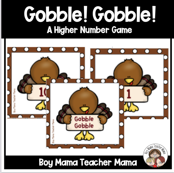 Gobble! Gobble! A Thanksgiving Higher Number Math Game Made By Teachers
