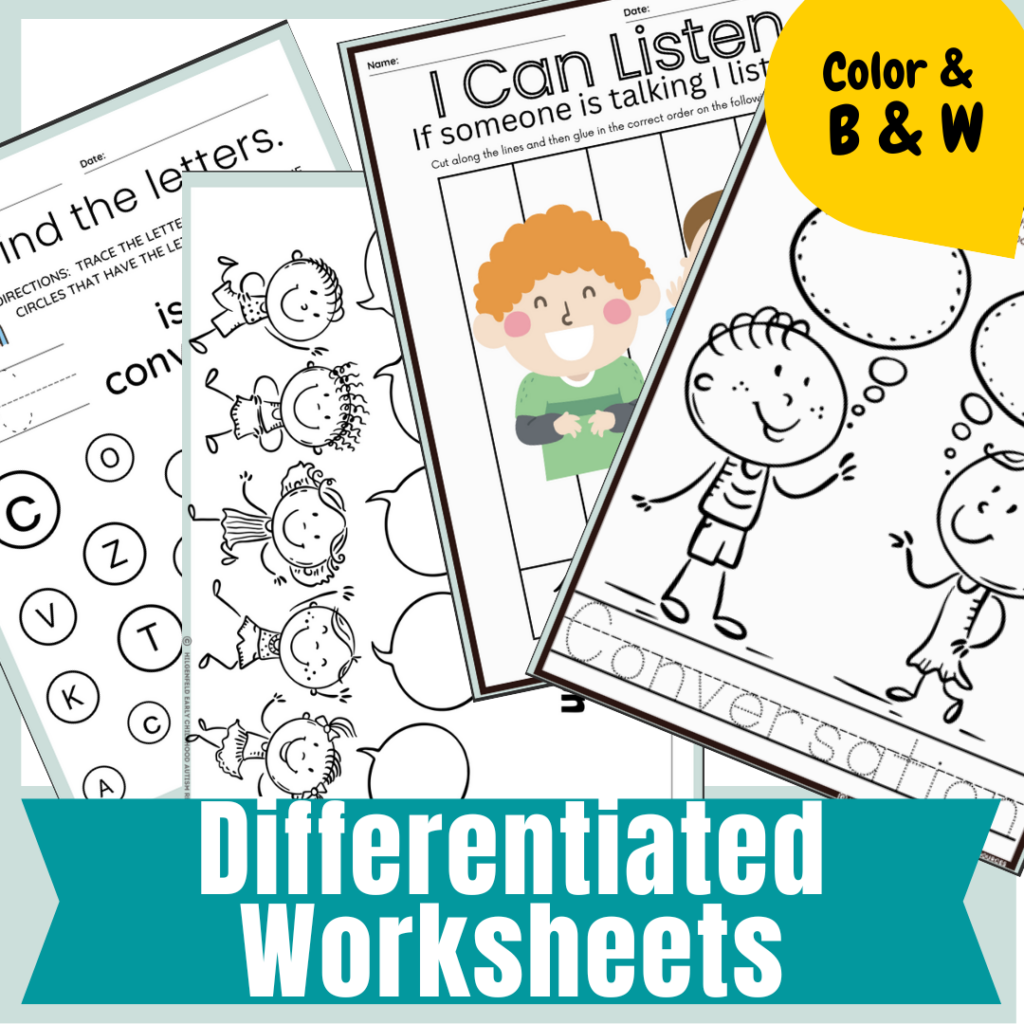 Beginning Conversation Skills Mini Unit for Preschool & Early Elementary Autism Made By Teachers