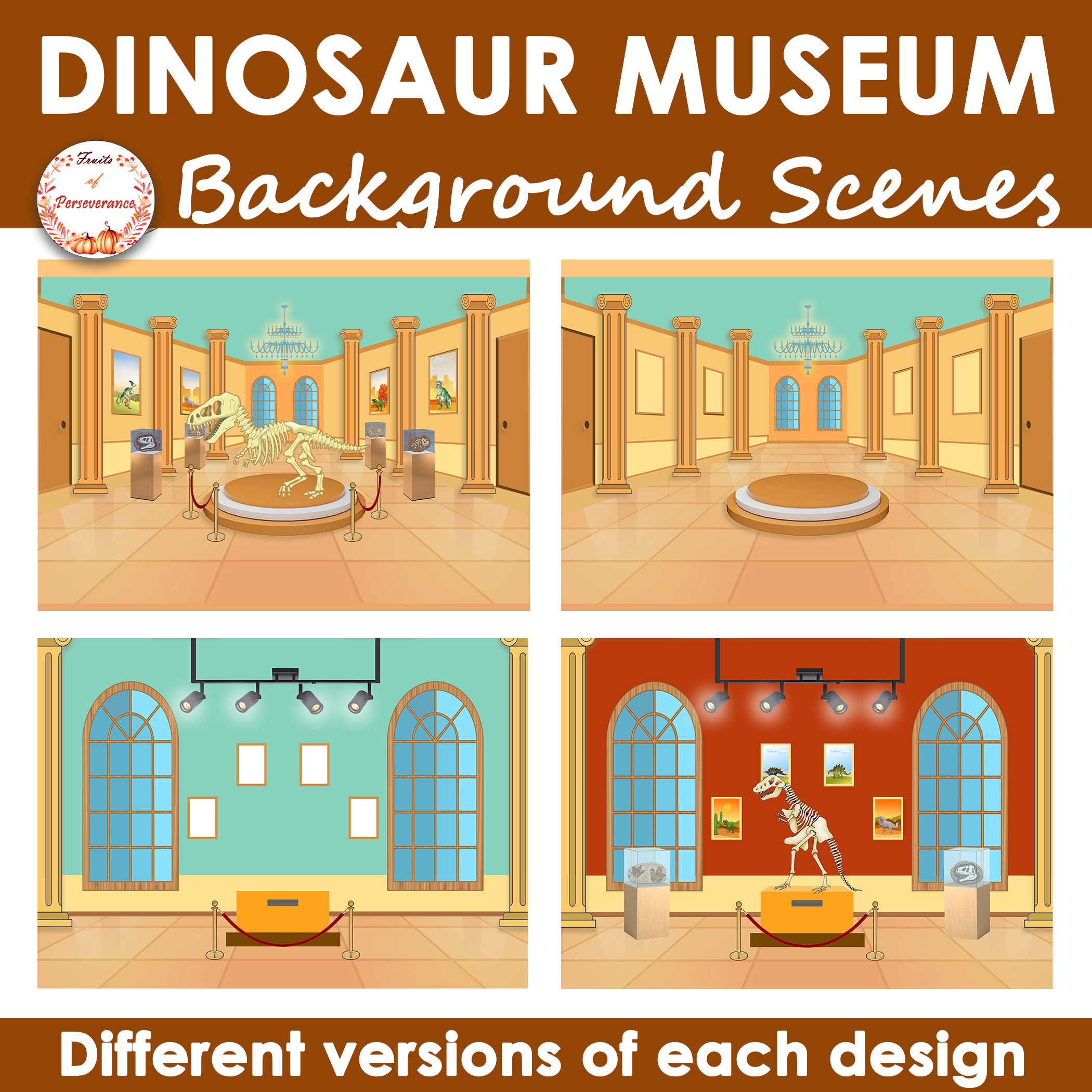 Dinosaur and Historical Museum Background Scenes Clipart | Made By Teachers