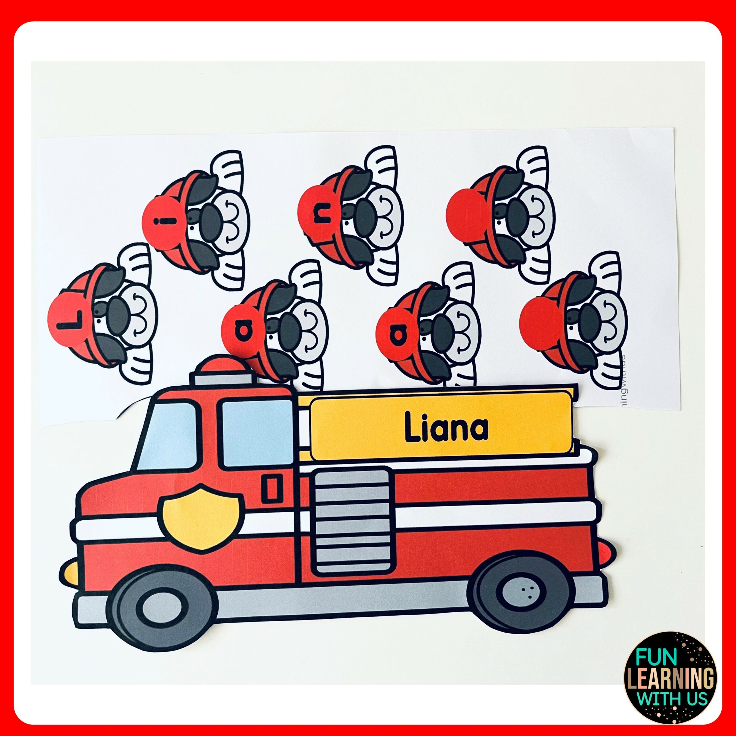 Editable Firefighter Theme Name Crafts Community Helpers Fire Safety