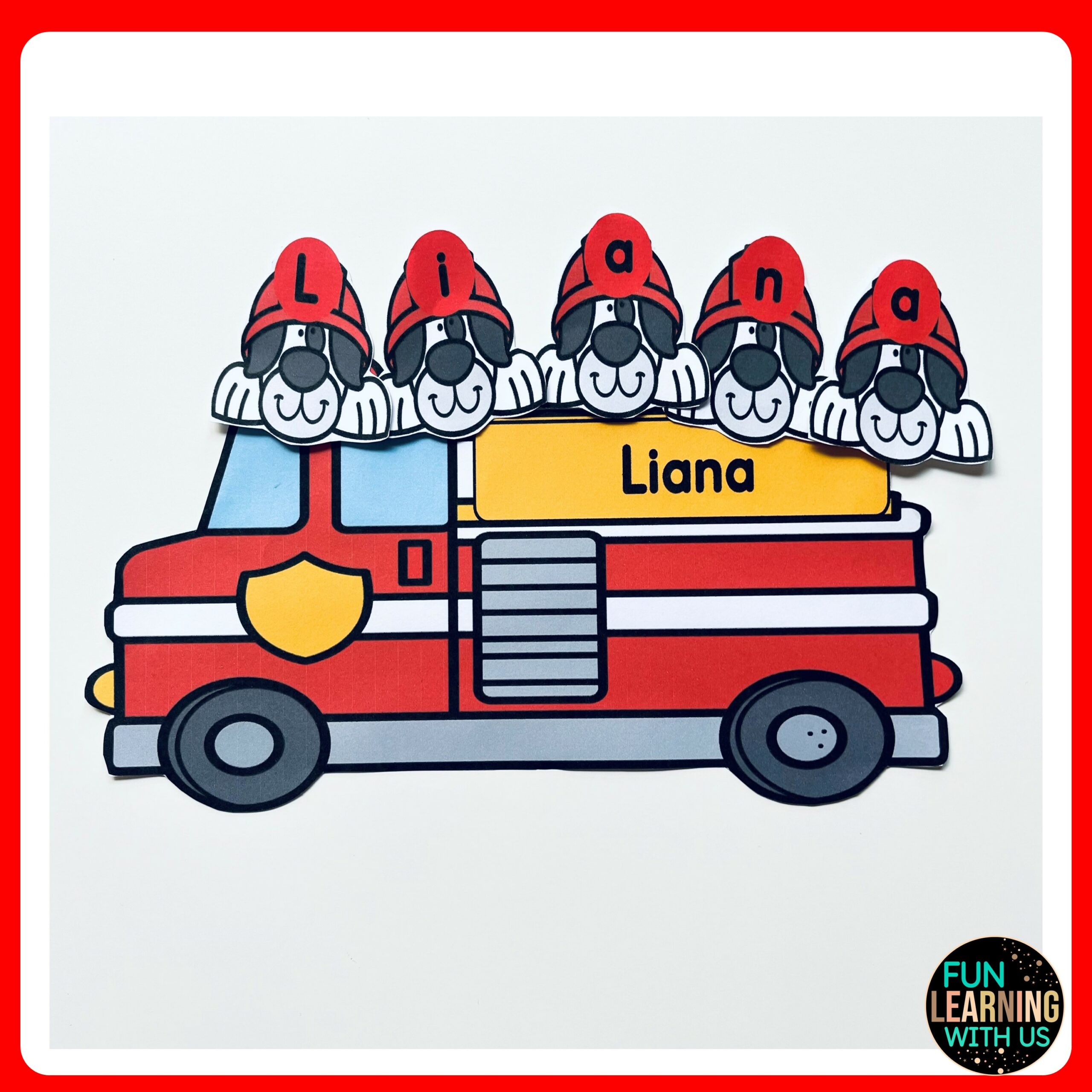 Editable Firefighter Theme Name Crafts Community Helpers Fire Safety