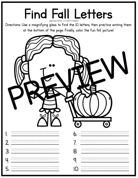 NO PREP November Letter Hunt Literacy Center - Kindergarten, VPK, 1st ...