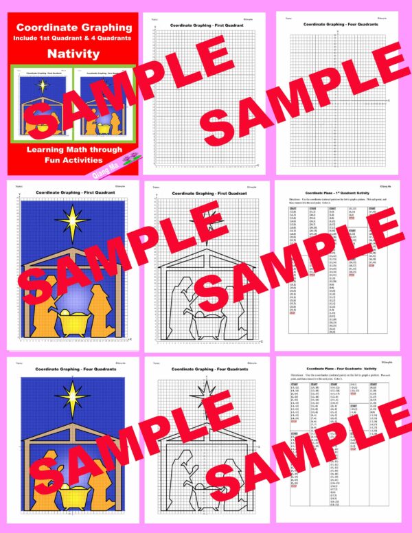 Christmas Coordinate Plane Graphing Picture: Nativity | Made By Teachers
