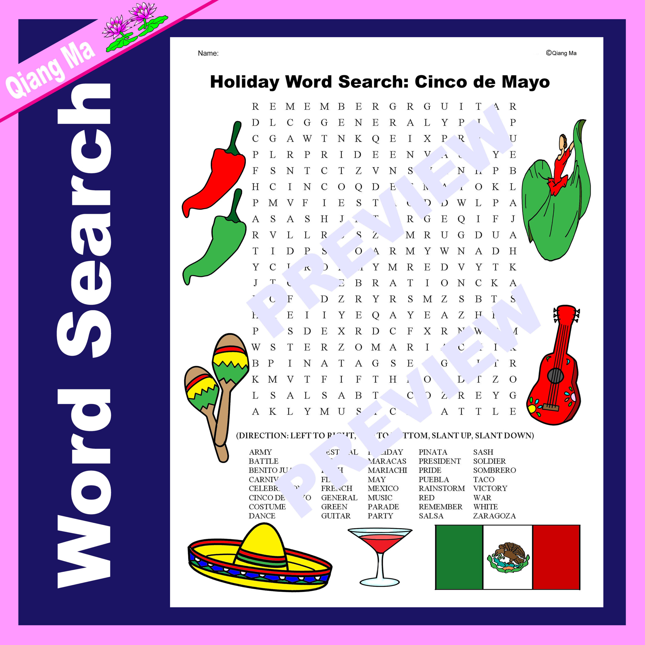Holiday Word Search: Cinco de Mayo