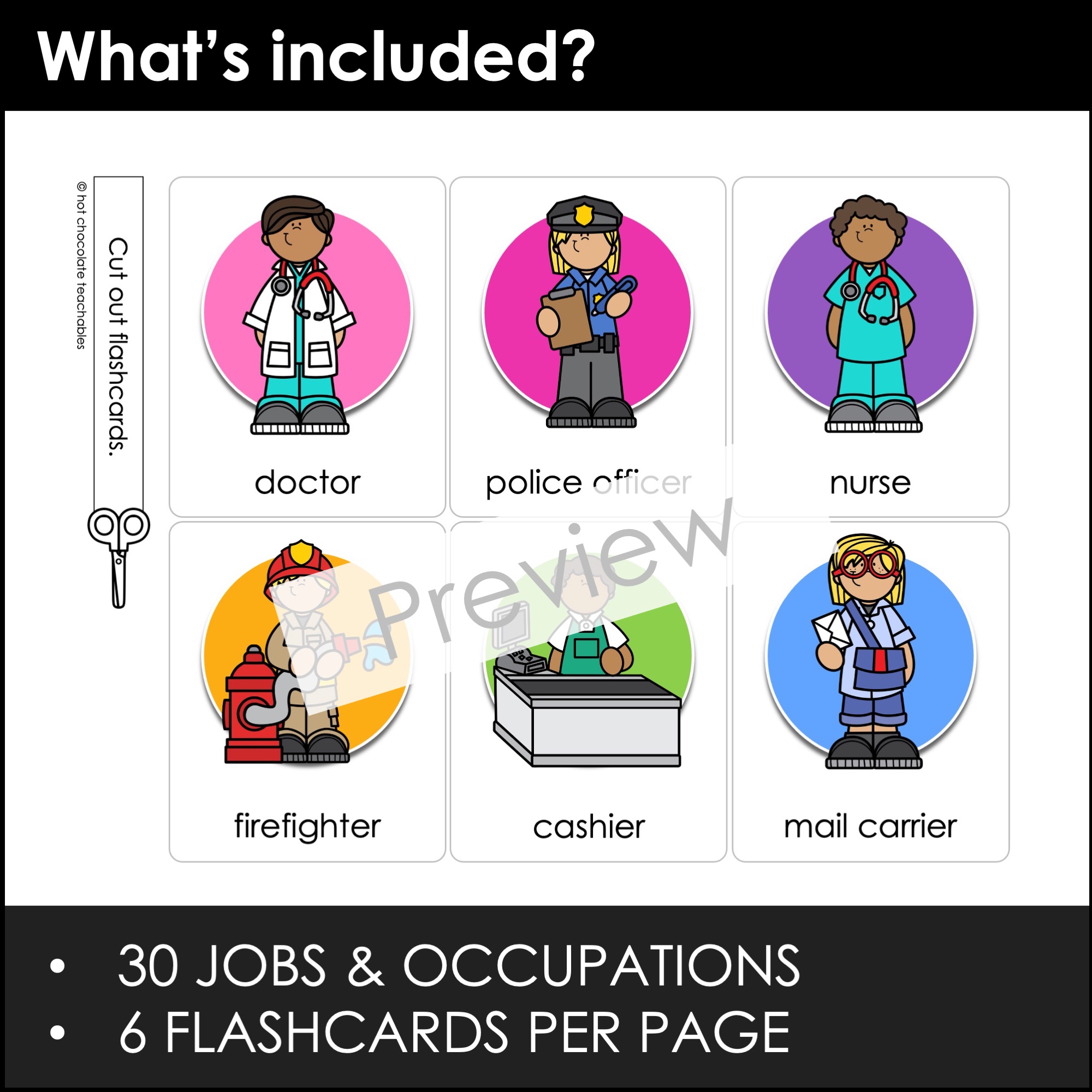 Jobs Occupation Career Flashcards ESL Vocabulary Flash Cards