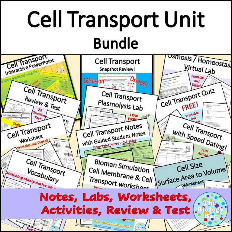 Cell Transport Biology Unit Bundle Made By Teachers