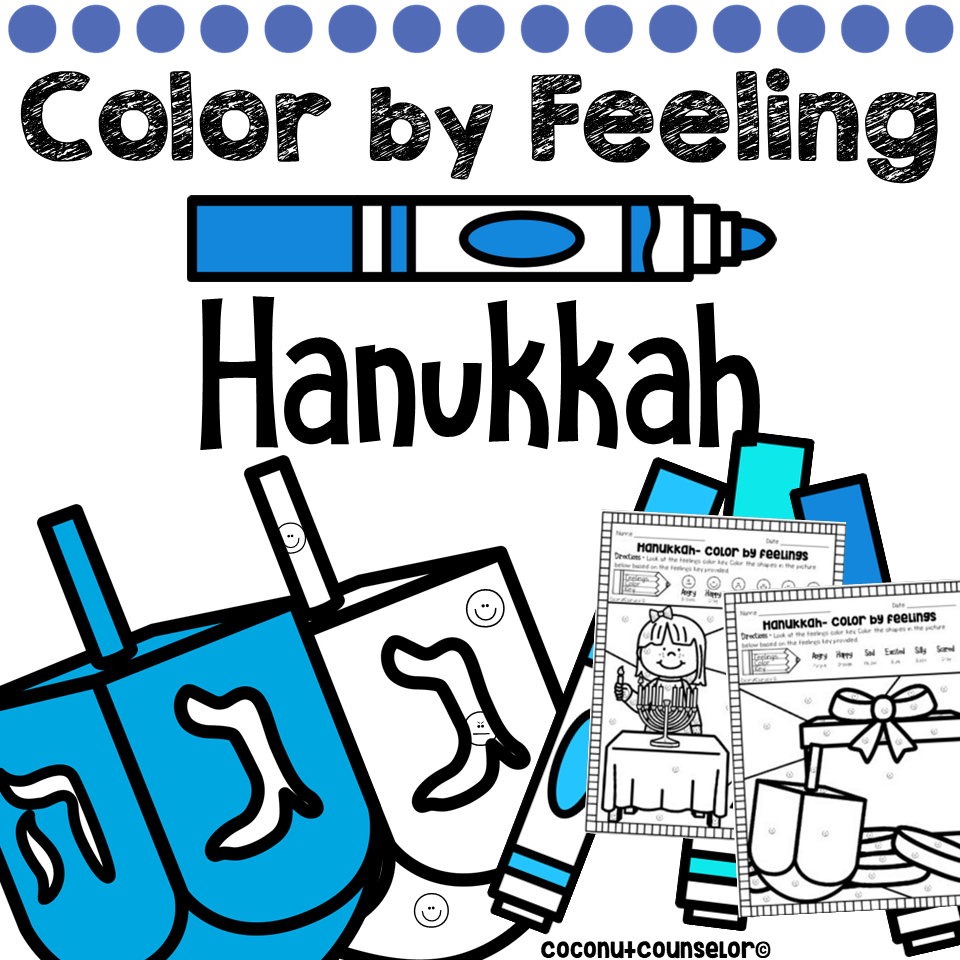 Hanukkah Color by Feeling Worksheets